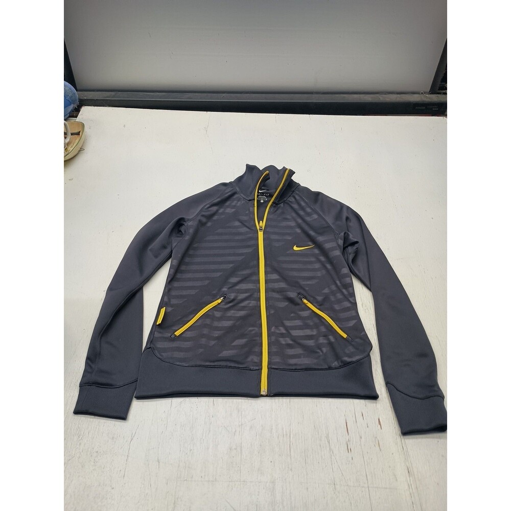 Nike Womens Dri Fit Black And Yellow Live Strong Zip-Up Jacket M